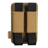 Flat Dark Earth 2-slot pistol magazine holder with two front pockets and elastic bands