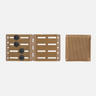 Coyote brown knife wing attachment components, including slotted panels and a mesh panel