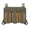 Tactical magazine flap with four pouches, olive outer panel and tan inserts
