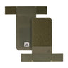Tactical SAPI side plate mount with hook-and-loop panels, olive green.
