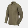 Helikon Range polo shirt, olive green long-sleeve with button collar