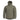 Olive-green parka with hood, front zipper, and side utility pockets