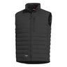 Quilted puffer vest with hood, full-zip, black