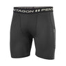 Men's black boxer briefs with wide waistband and side logo stripe