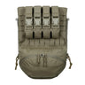 Olive tactical breacher panel with MOLLE rows and front zip pouch