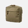 Admin pouch for chest rig, tan fabric with top loop and front seam panel.