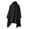 Hooded scarf poncho in black with front pocket detail and gathered hood