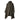 Hooded scarf poncho in dark olive with front pocket and adjustable hood
