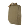Mini utility pouch in khaki/tan with top drawstring and reinforced side pocket panel