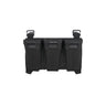 Triple magazine pouch, black with three open pockets and two top mounting hooks