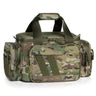 Multicam pistol range bag with padded handles and front zip pocket panels