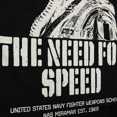 Black towel closeup with large white lettering and SPEED text