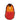 Orange mini day backpack with red lower panel and black trim