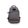 Gray mini 3-day backpack with black straps and front zip pocket