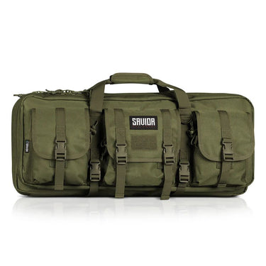 Double rifle bag with padded carry handle, MOLLE webbing, OD Green