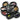Set of 2 loose ammo carrier pouches in black Multicam camo, with open tops and straps.