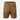 Coyote brown tactical-style shorts with elastic waistband and two cargo side pockets