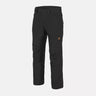 Dark charcoal tactical pants with cargo pockets and belt loops