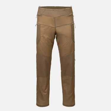 Nylon windrunner pants, coyote tan, drawstring waist and side pockets