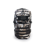 36L tactical backpack with camouflage panel, MOLLE webbing, and front zip pocket