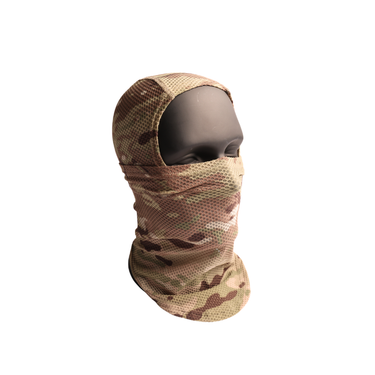 Ranger green tactical face mask with mesh construction, covers nose and mouth