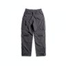 Dark cargo tactical pants with elastic waist and large side cargo pockets