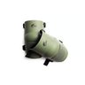 Olive green knee pad set with black adjustable straps and molded shell (pair)