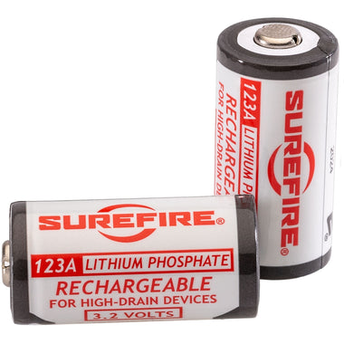 Surefire 123A / SFLFP123 3.2V Lithium Phosphate Battery 2-Pack with Charger Kit