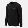 Black long-sleeve logo T-shirt with small chest graphic
