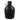 Black plastic canteen with screw cap and carrying clip, engraved warning text