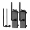 Wall rack brackets with black U-shaped rods and SW grey holders