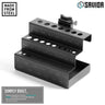 Wall-mounted drill bit rack, obsidian black steel with multiple size slots