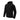 Black zip-up hoodie with hood and sleeve zip pocket