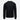 Black long sleeve crewneck shirt, plain back with ribbed cuffs