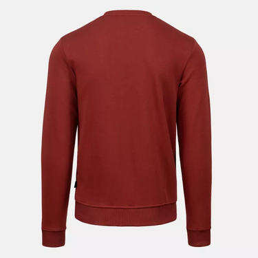 Rusty red Helikon HTX Joe sweatshirt back view with ribbed hem and cuffs