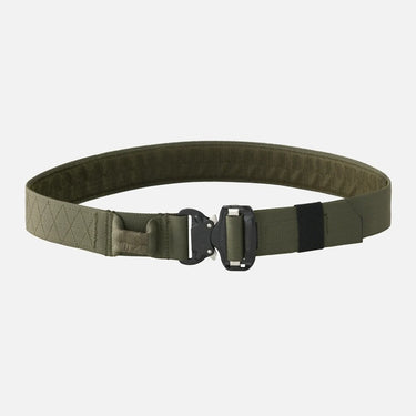 Ranger green tactical belt with metal hook buckle and adjustable strap