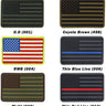 PVC US flag patch, rectangular with star field and stripes in dark, coyote, blue/red line