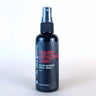 Refreshing deodorant spray bottle with mist pump, dark glass-style container, 100 ml.