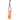 Orange plastic emergency whistle with black lanyard