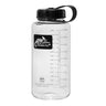 1L clear outdoor water bottle with black flip-top cap and carry handle