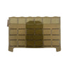 Coyote brown plate carrier back flap adapter with contrasting dark center panel