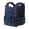 Sentinel blue tactical plate carrier vest with MOLLE pouches and black panels