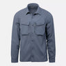 Dark steel blue long-sleeve jungle shirt with two chest flap pockets