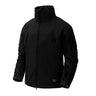 Black windblocker jacket with full zip, stand collar, zip chest and side pockets