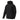 Black tactical jacket with hood, full-zip front, and drawstring hem