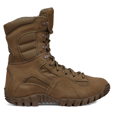 Coyote lace-up multi-terrain boot with padded collar, side panels, and chunky outsole