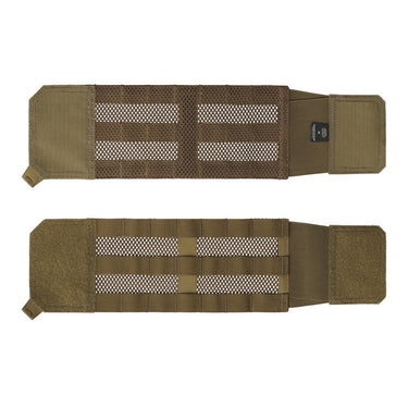 Coyote tactical cummerbund with mesh panels and wide hook-and-loop closure