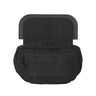 Black tactical pouch with zippered front pocket and padded hook-loop flap