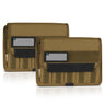 Flat dark earth pistol magazine pouch set with two flap panels and elastic magazine slots