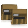 Flat dark earth rifle magazine pouch 2-pack, two flap-front pouches with label panels and elastic slots